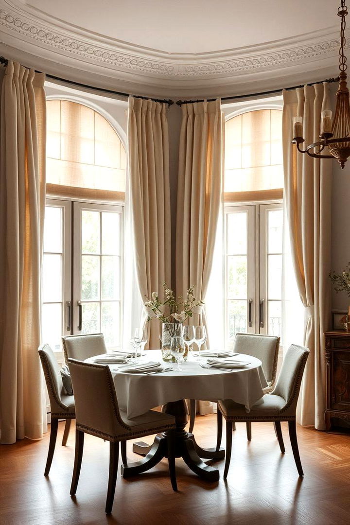 Classic Linens for Subtle Sophistication - 22 Dining Room Curtain Ideas