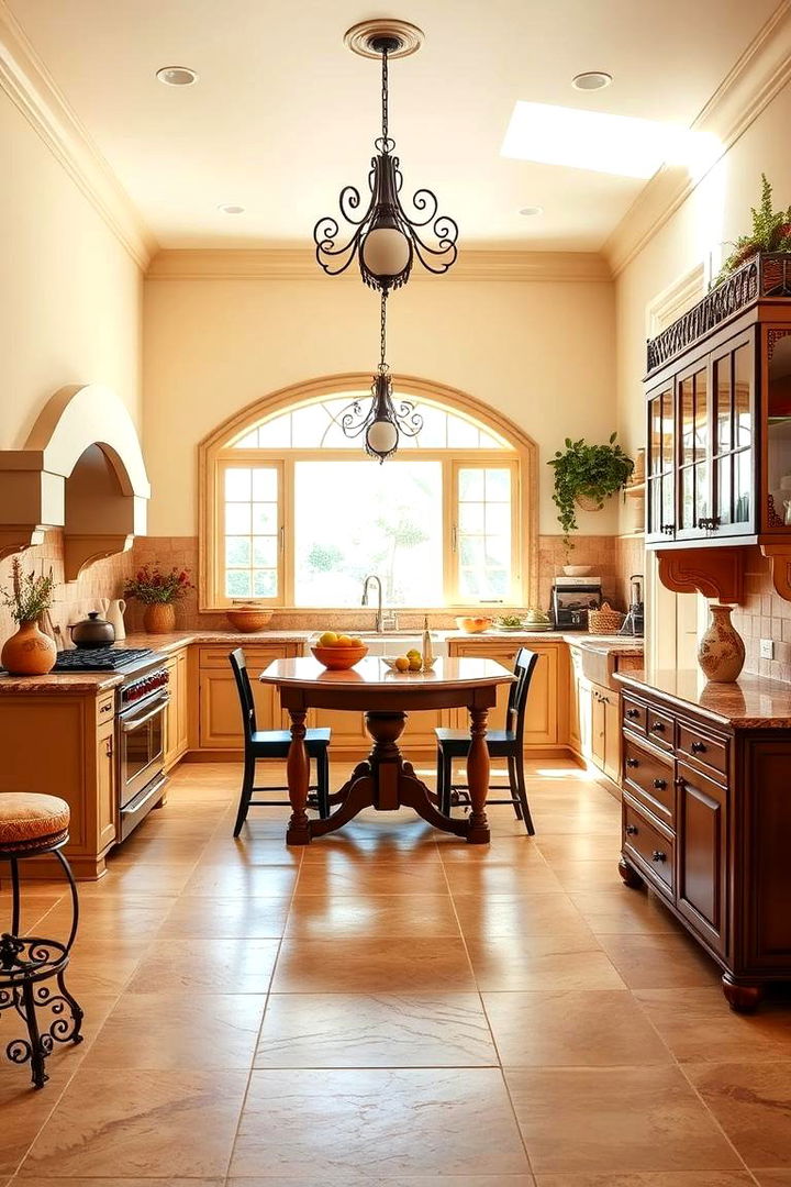 Classic Mediterranean Flair - 22 Travertine Floor Kitchen Ideas