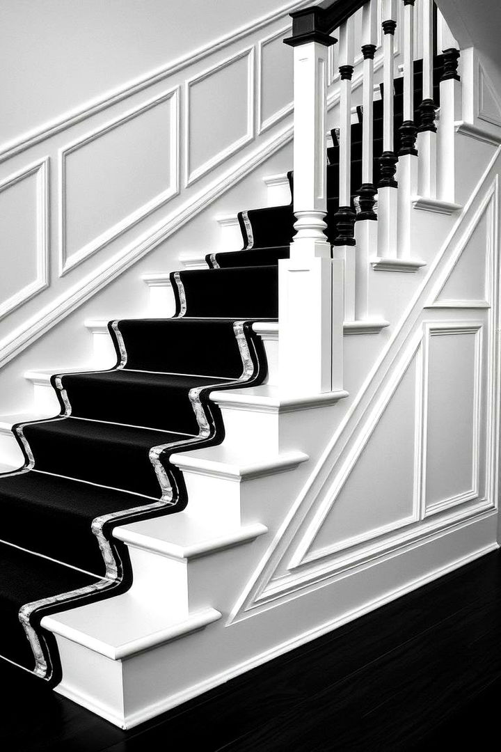 Classic Monochrome - 22 Stair Runner Ideas
