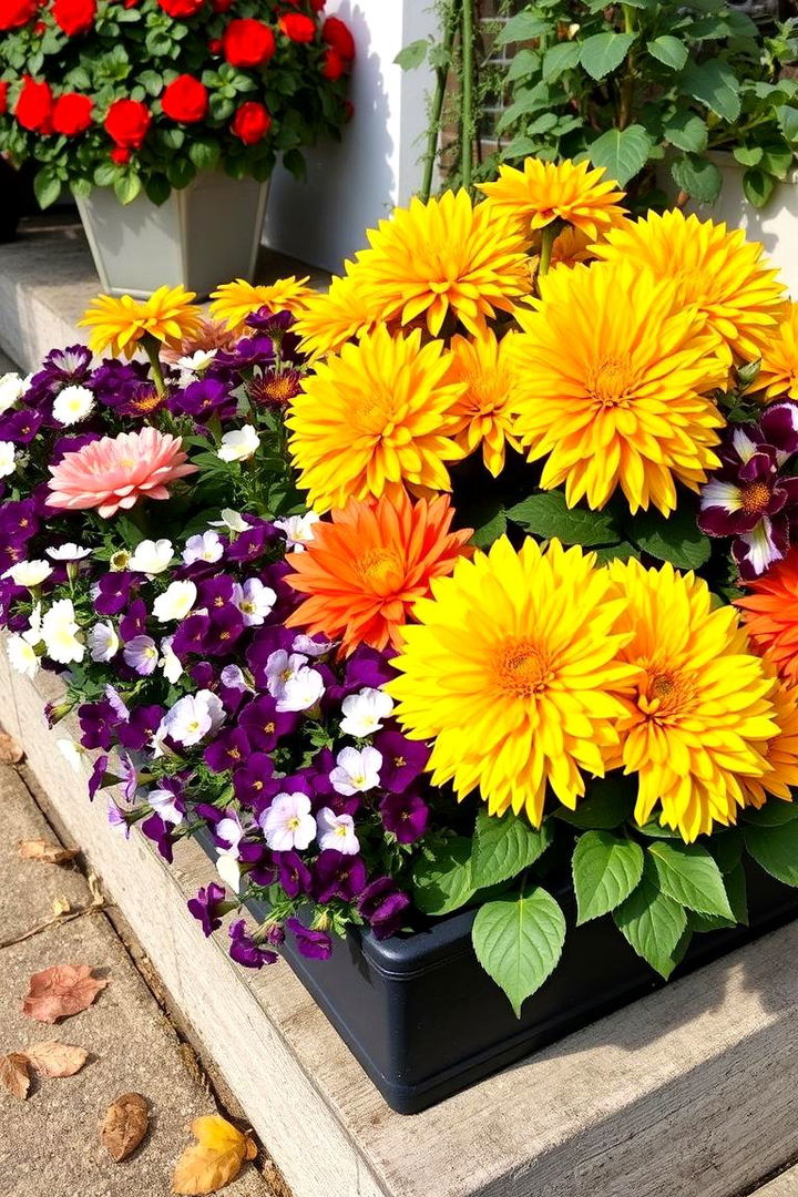 Classic Mums and Pansies - 22 Fall Flower Box Ideas