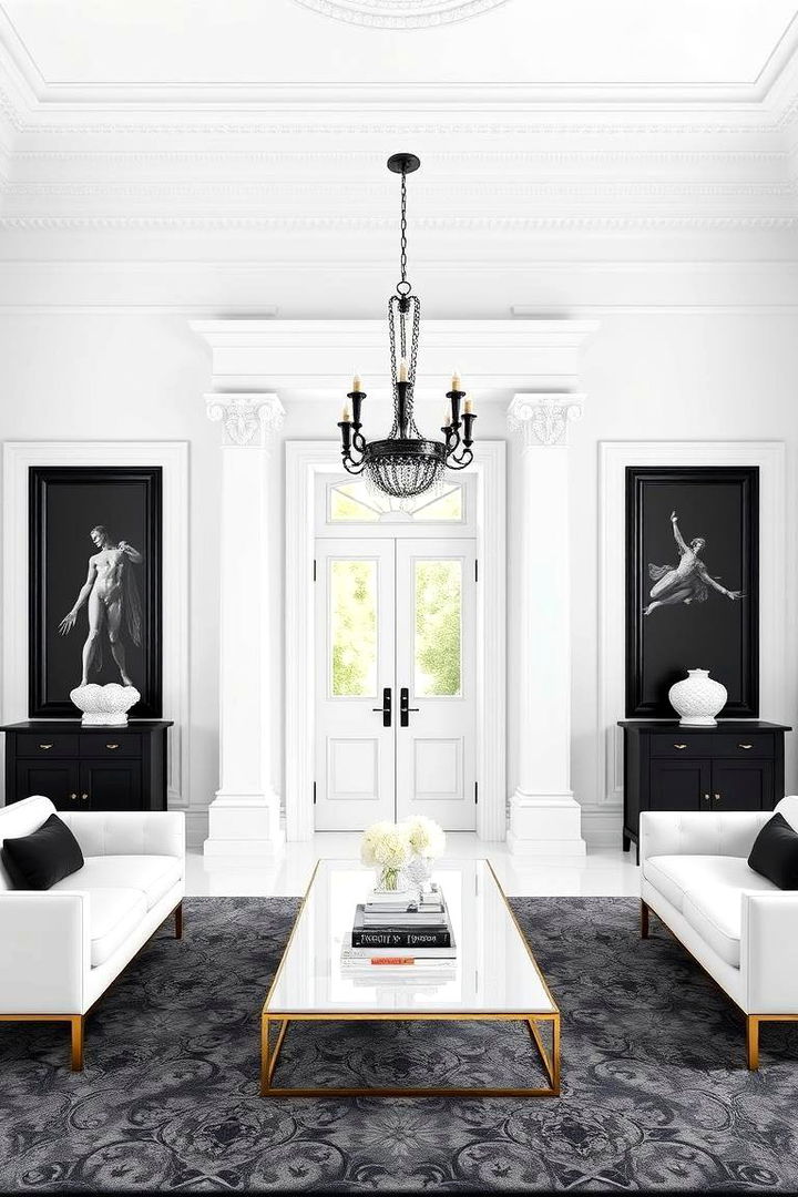 Classic Neoclassical Balance - 22 Black and White House Exterior Ideas