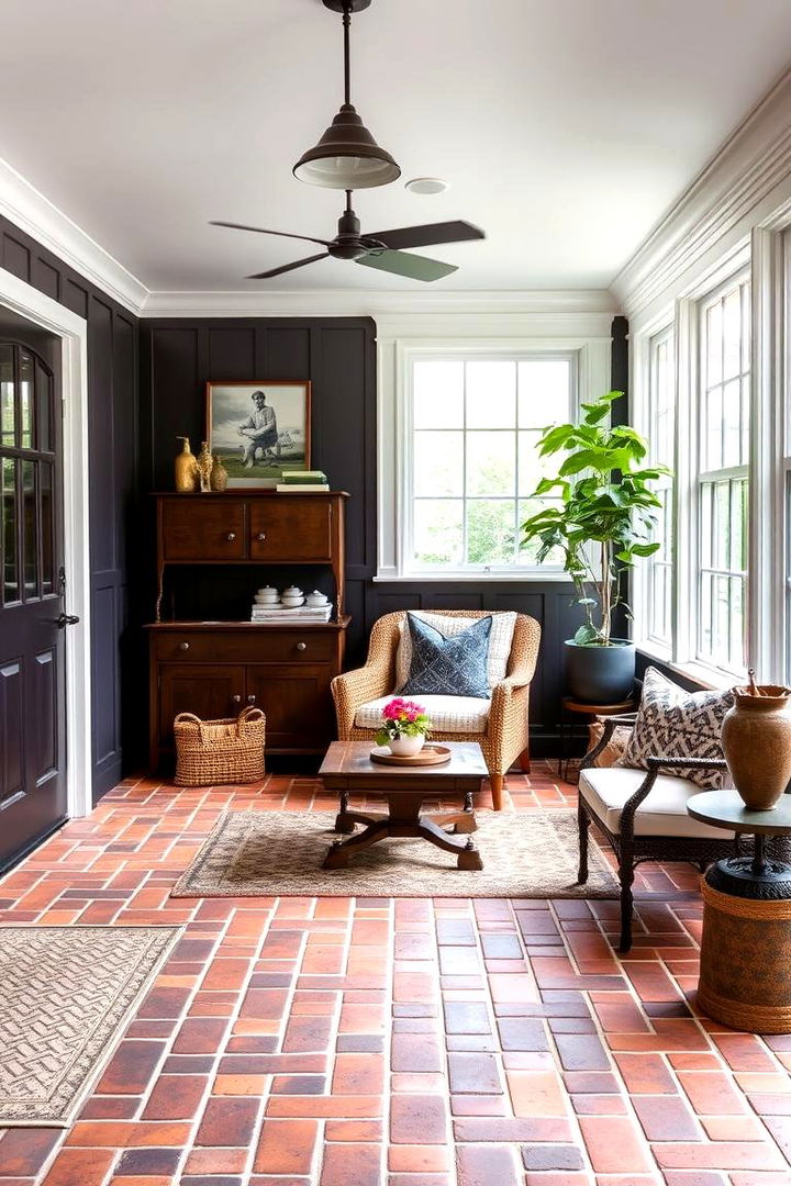 Classic Overhaul - 22 Brick Floor Sunroom Ideas