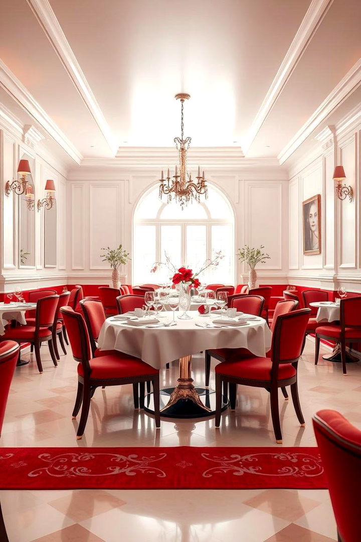 Classic Red and White Combination - 22 Red Dining Room Ideas