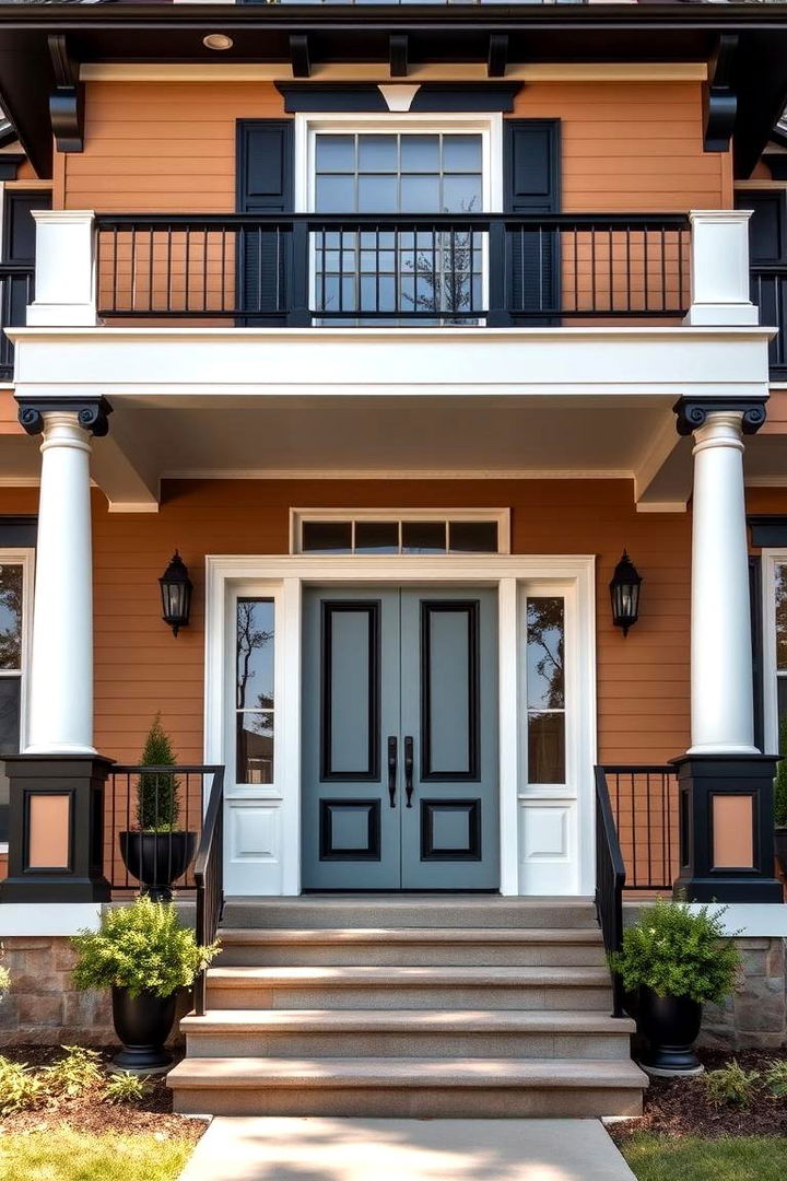 Classic Revival - 22 Tan House With Black Trim Design Ideas
