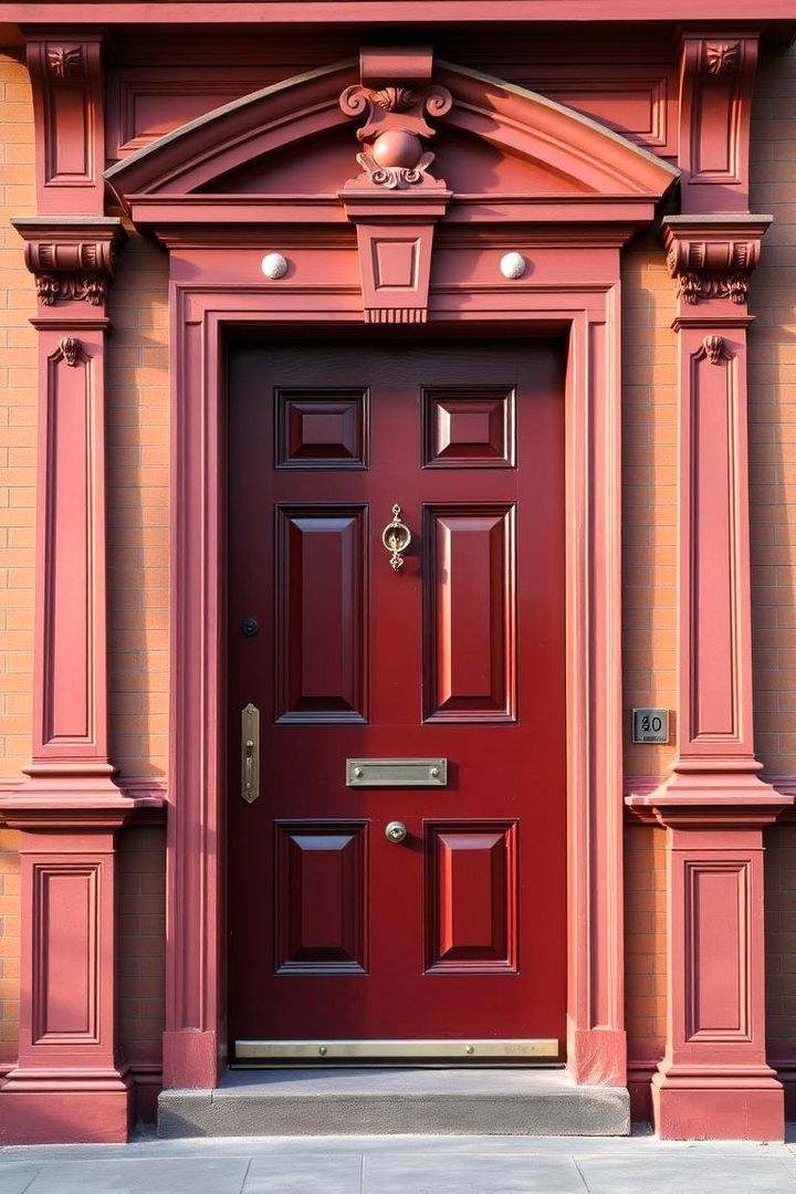 Classic Revival with Timeless Charm - 22 Dark Red Front Door Ideas
