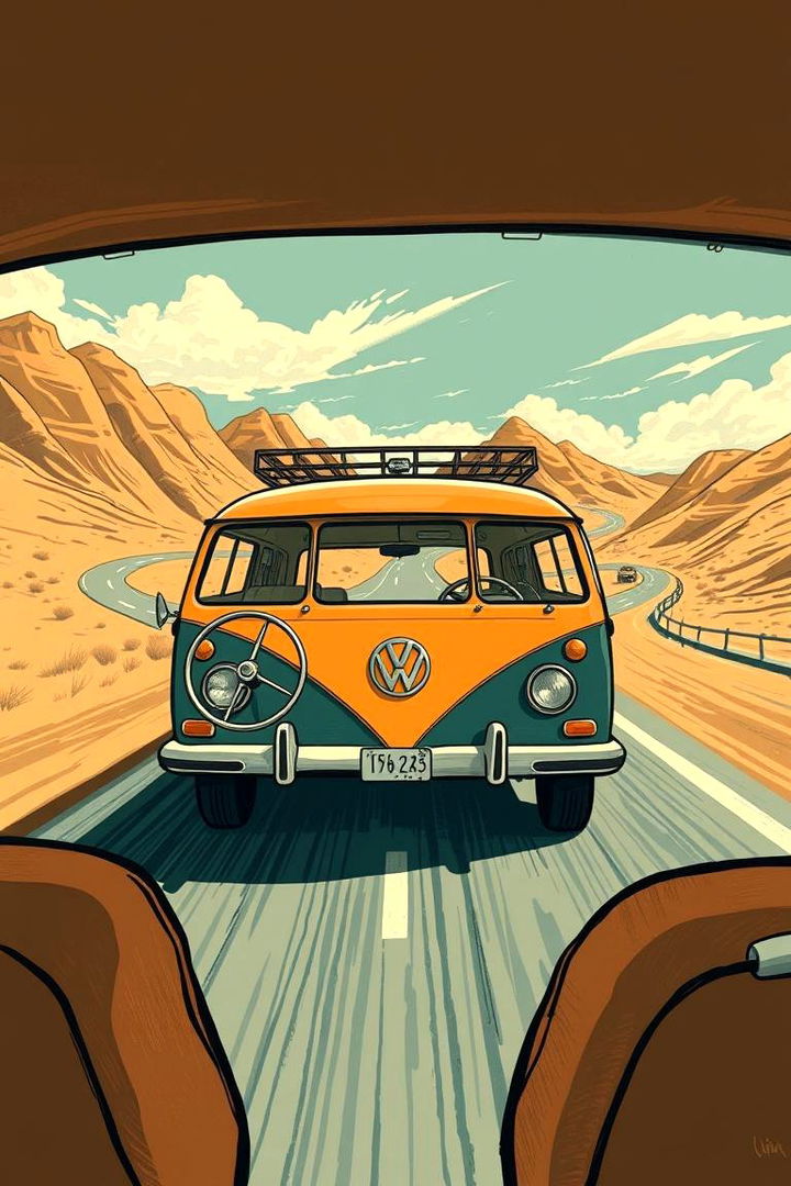 Classic Road Trip Imagery - 22 70s Van Art Ideas