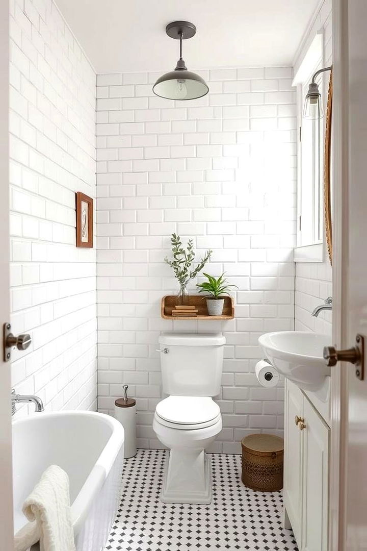 Classic Subway Tile Backdrops for Timeless Style - 22 Cottage Bathroom Ideas