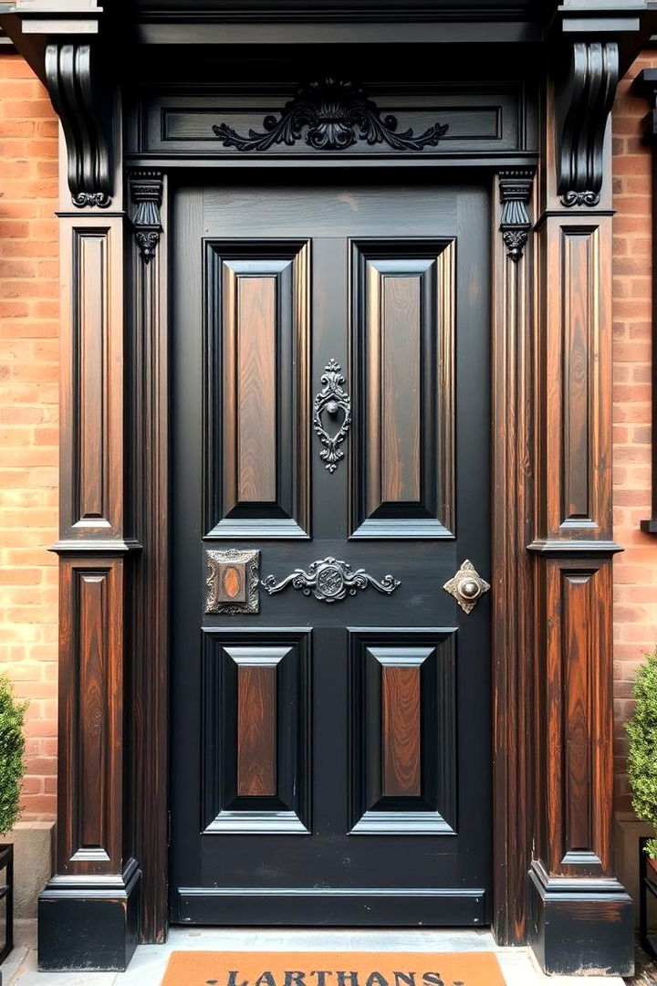 Classic Victorian Charm - 22 Black Front Door Ideas