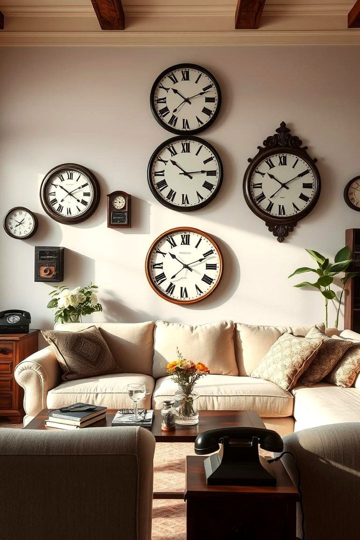 Classic Wall Clocks and Telephones - 22 70s Living Room Ideas