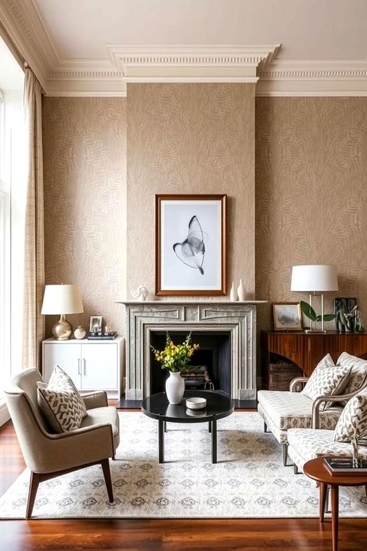 Classic Wallpaper Designs - 22 1950s Living Room Ideas