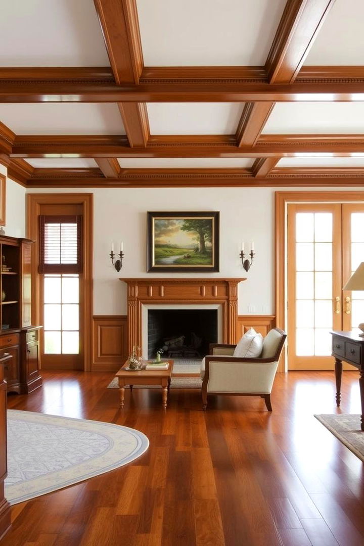 Classic Wood Finishes - 22 Hamptons Living Room Ideas