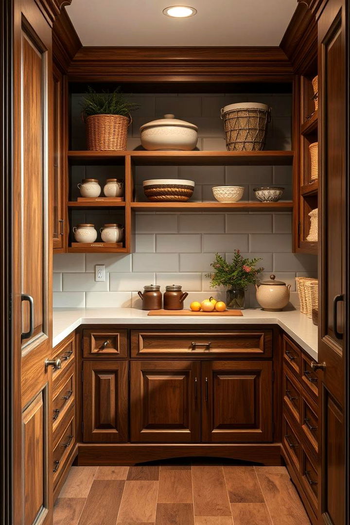 Classic Wooden Finishes - 22 Larder Cupboard and Pantry Ideas for Your Kitchen
