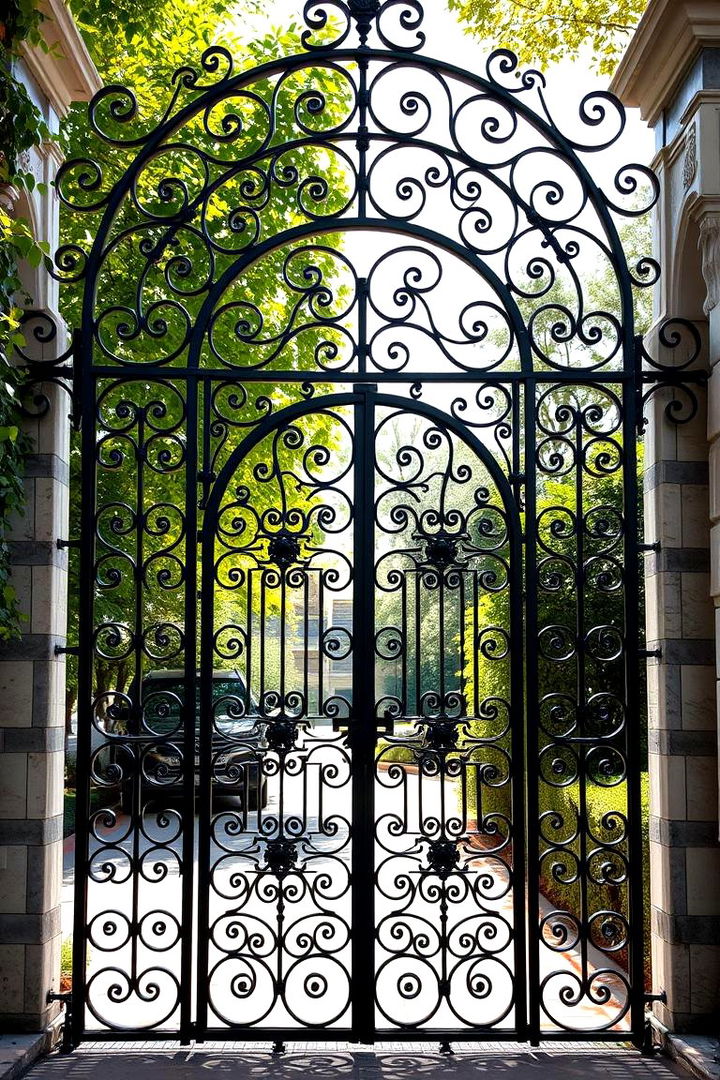 Classic Wrought Iron Elegance - 22 Front Gate Ideas