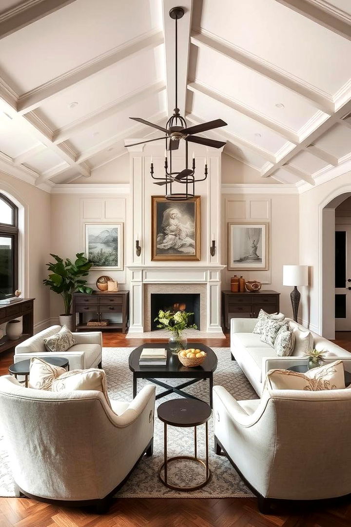 Classic and Contemporary Fusion - 22 Living Room Vaulted Ceiling Ideas