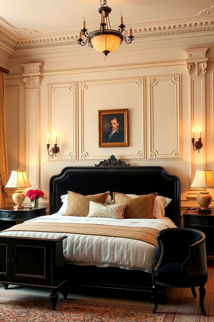 Classical Elegance and Timeless Contrast - 22 Cream and Black Bedroom Ideas