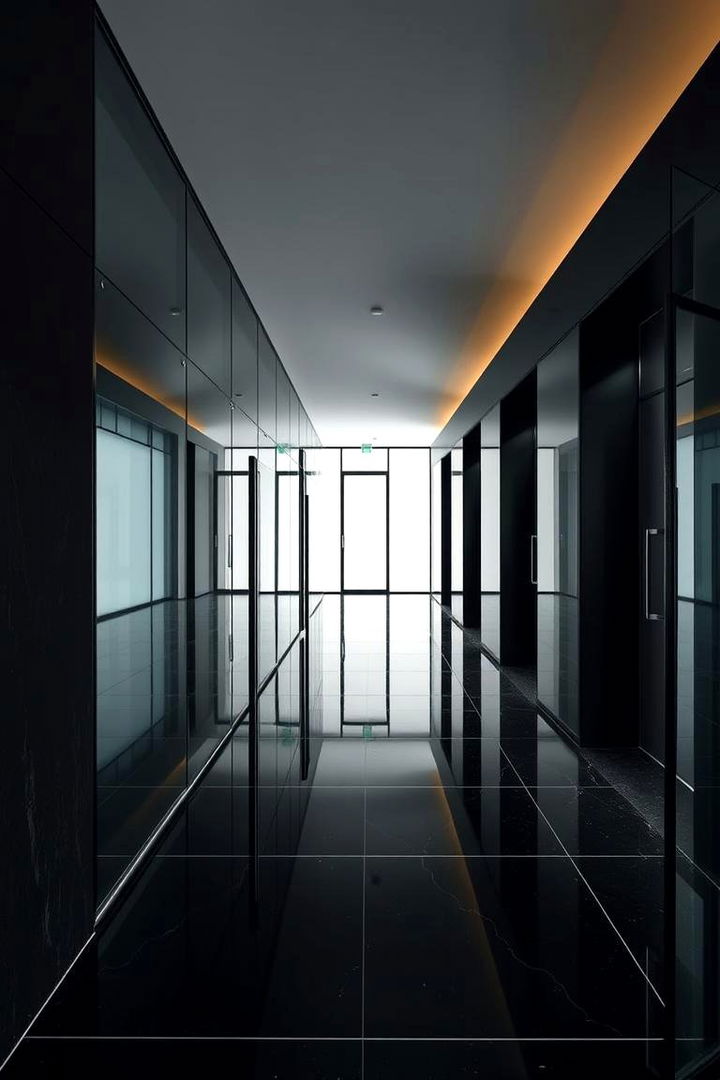Classy Black and Glass Combinations - 22 Black Hallway Ideas