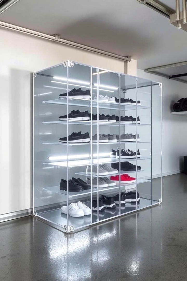 Clear Acrylic Shoe Storage - 22 Garage Shoe Storage Ideas