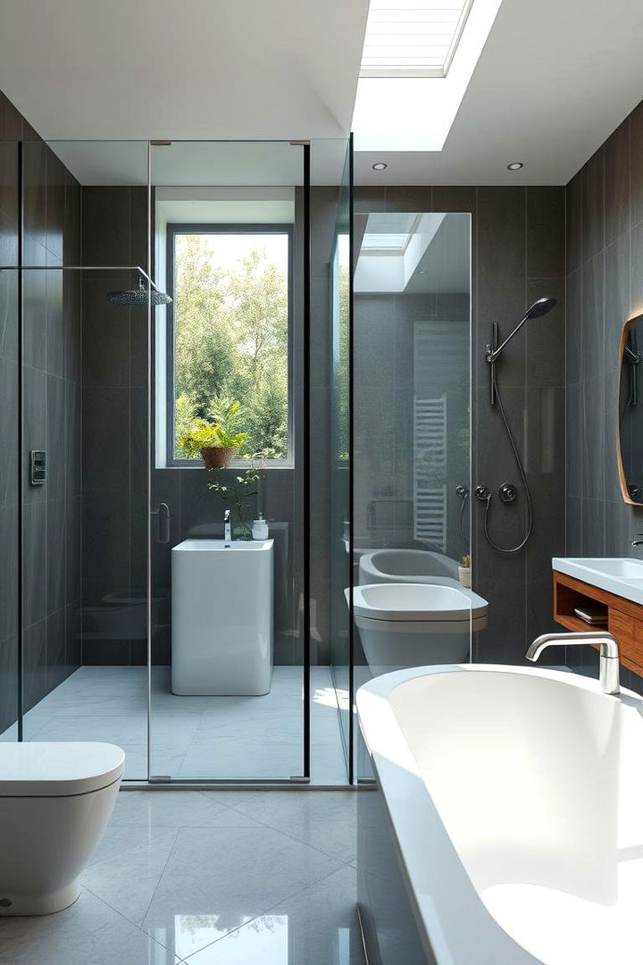 Clever Glass Partition Solutions - 22 Small Bathroom Walk in Shower Ideas