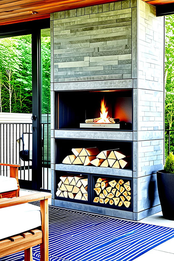 Clever Storage Fireplace - 22 Porch Fireplace Ideas