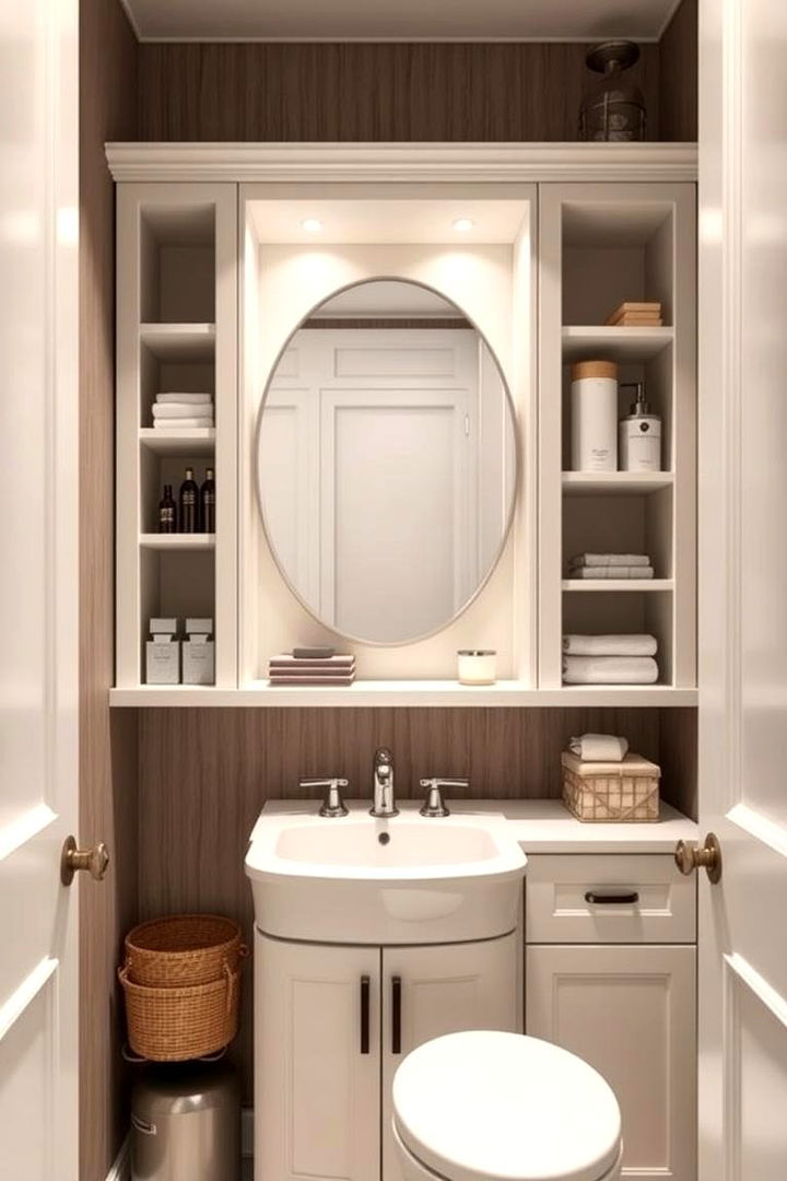 Clever Storage Solutions - 22 Small Powder Room Ideas