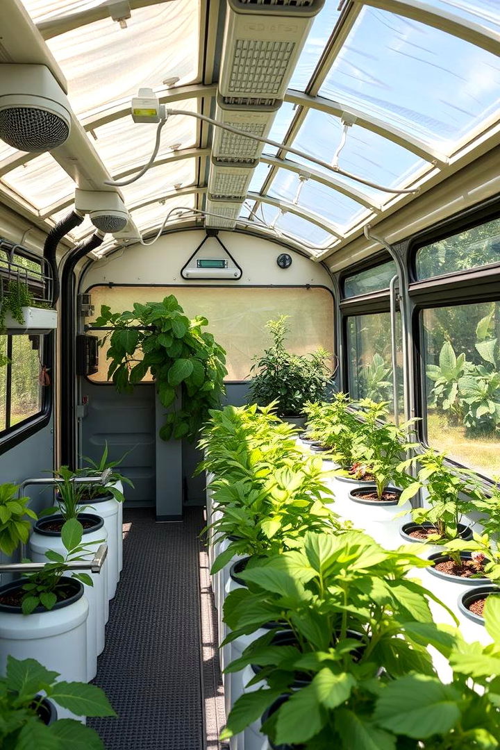 Climate Controlled Garden Bus - 22 School Bus Greenhouse Ideas
