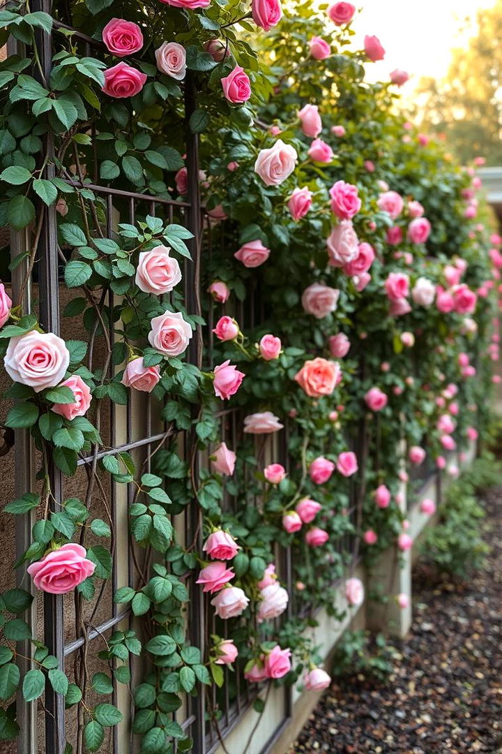 Climbing Rose Garden Wall - 22 Garden Wall Ideas