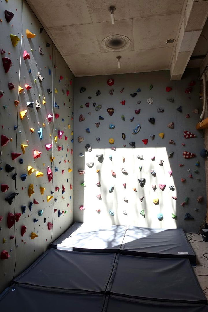 Climbing Wall Integration - 22 Basement Gym Ideas