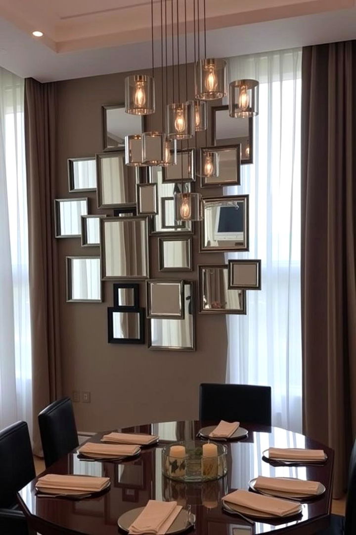 Clustered Mirror Arrangement - 22 Dining Room Mirror Ideas