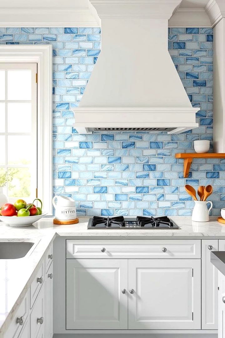 Coastal Blue Accents - 22 Kitchen Backsplash Ideas