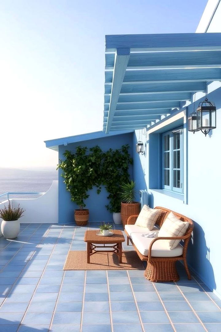 Coastal Blue Accents - 22 patio tile ideas