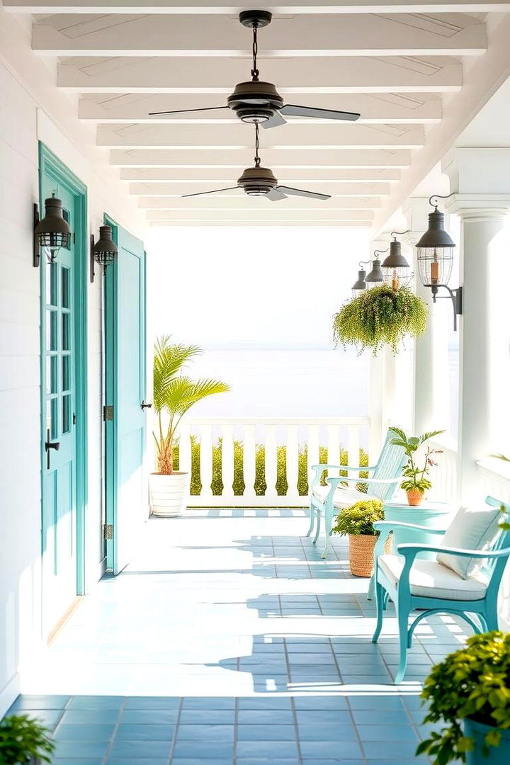 Coastal Blue Charm - 22 Front Porch Tile Ideas