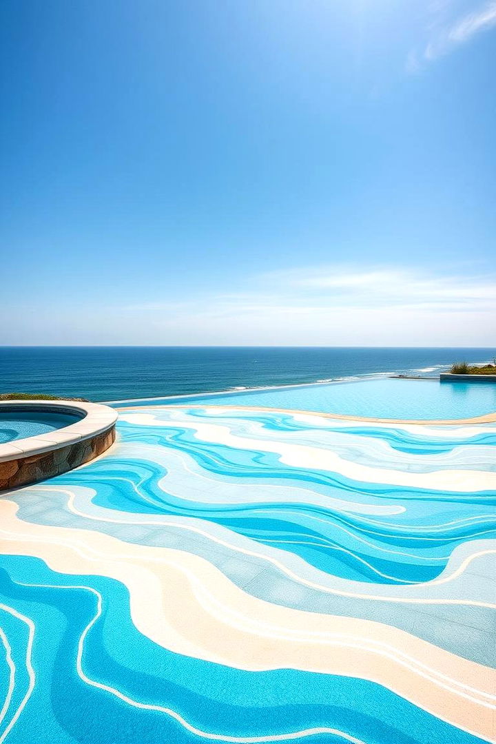 Coastal Blue Palette - 22 Stamped Concrete Pool Deck Ideas