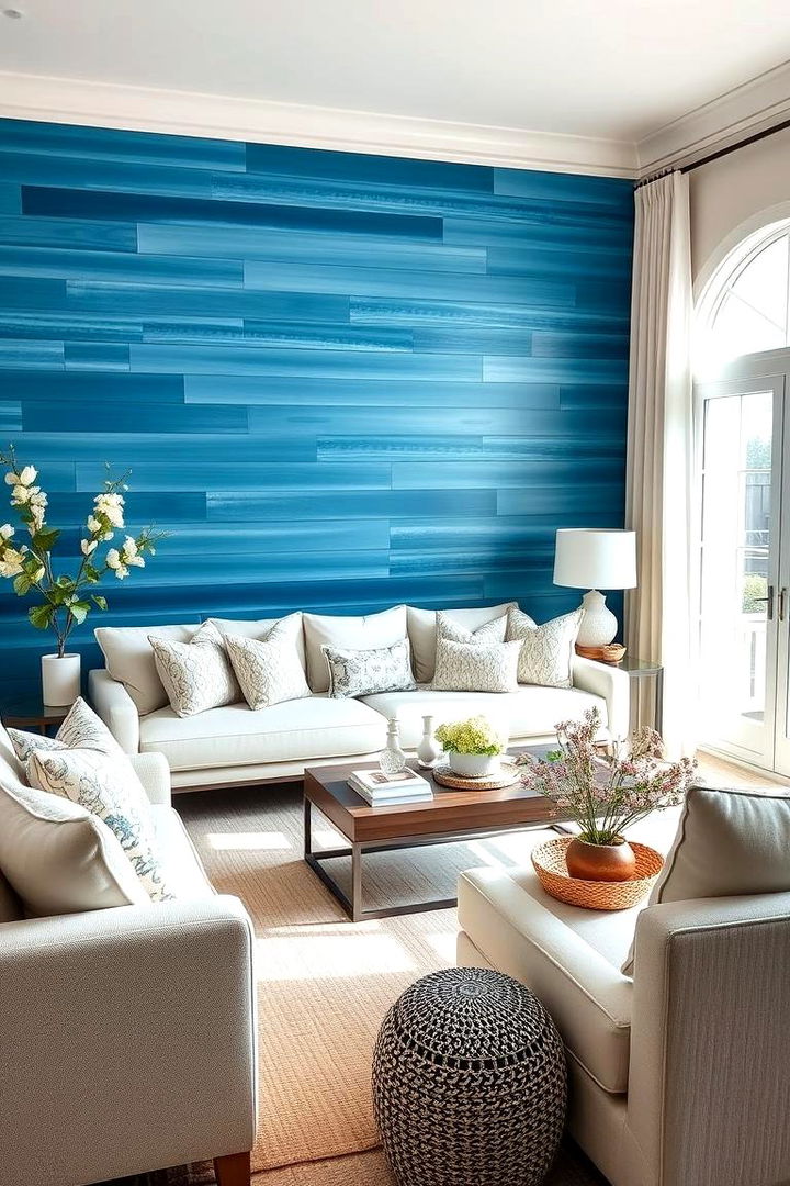 Coastal Blue Retreat - 22 Living Room Accent Wall Ideas