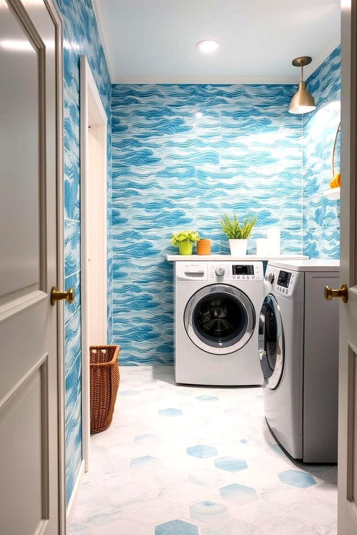 Coastal Blue Shades for Serenity - 22 Laundry Room Tile Ideas