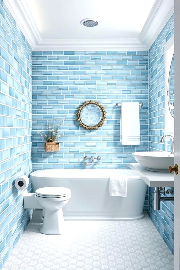 Coastal Blue Tones - 22 Bathroom Tile Ideas