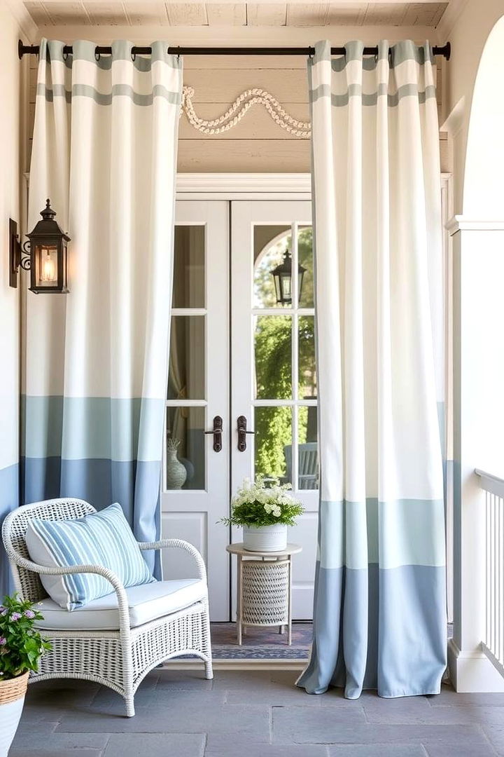 Coastal Blue and White Themes for a Seaside Retreat - 22 Patio Curtain Ideas