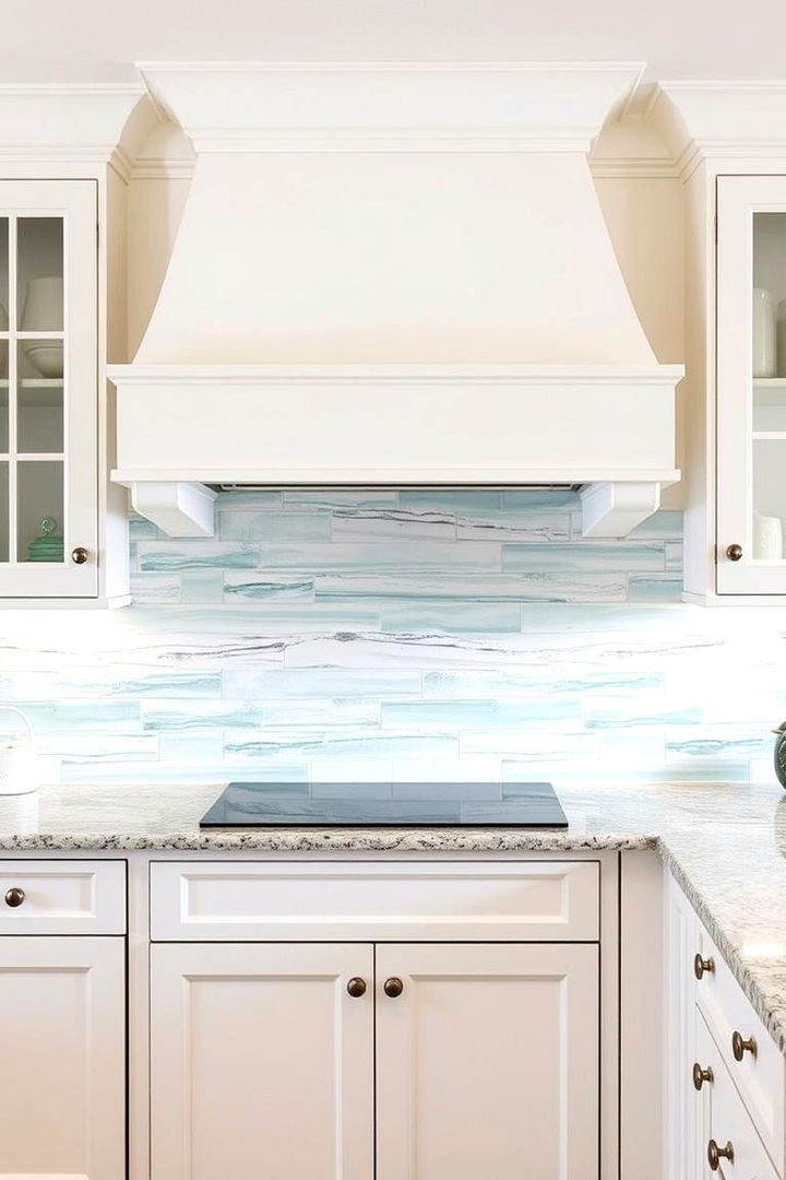 Coastal Brightness - 22 Backsplash Ideas for White Cabinets and Granite Countertops