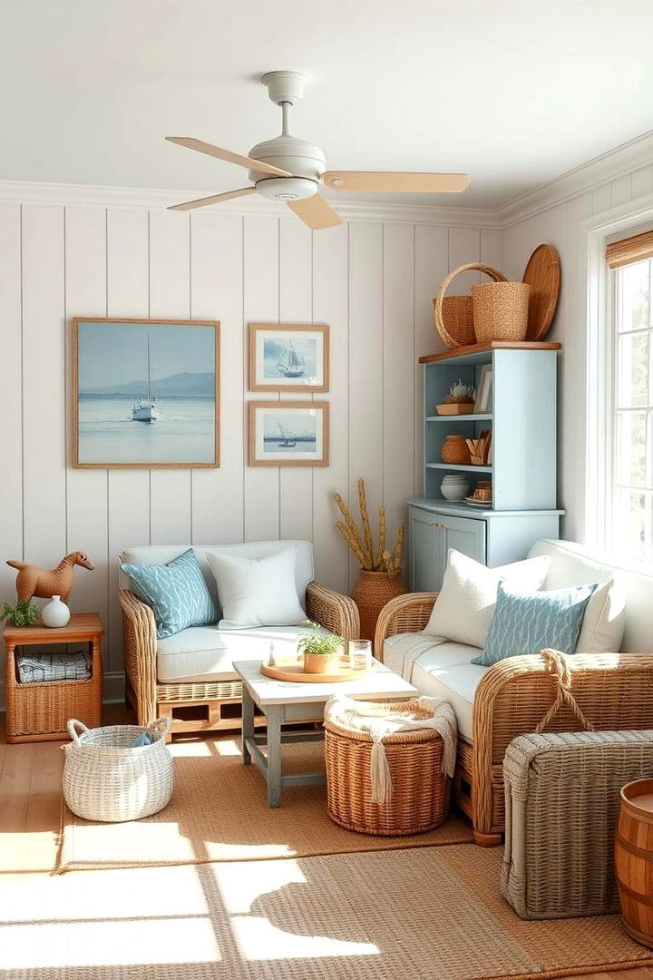 Coastal Chic Haven - 22 blue and beige bedroom ideas