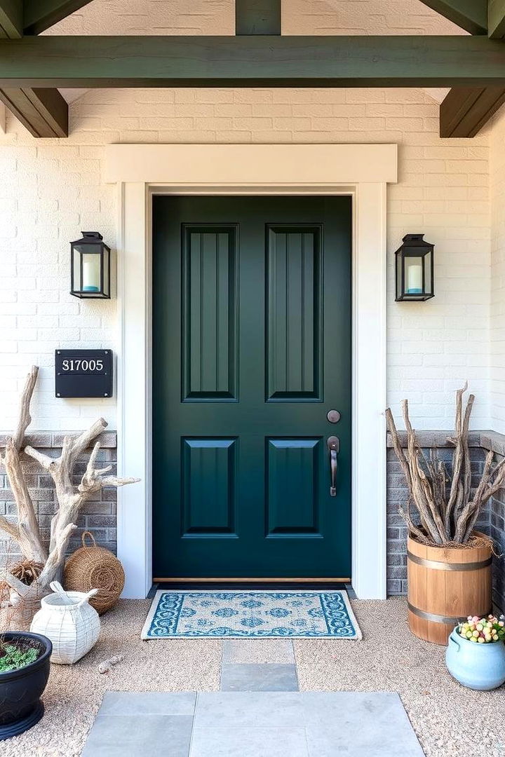 Coastal Dark Green Vibes - 22 Dark Green Front Door Ideas