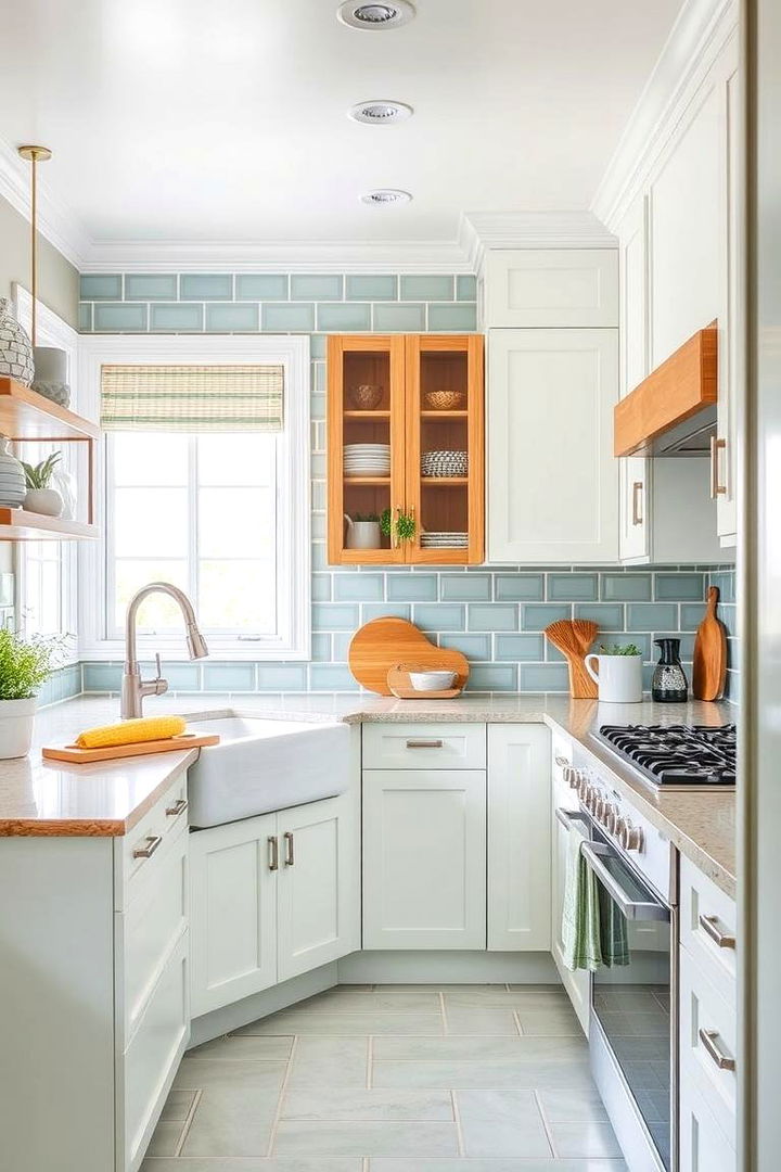 Coastal Green Breeze - 22 Kitchen With Green Backsplash Ideas