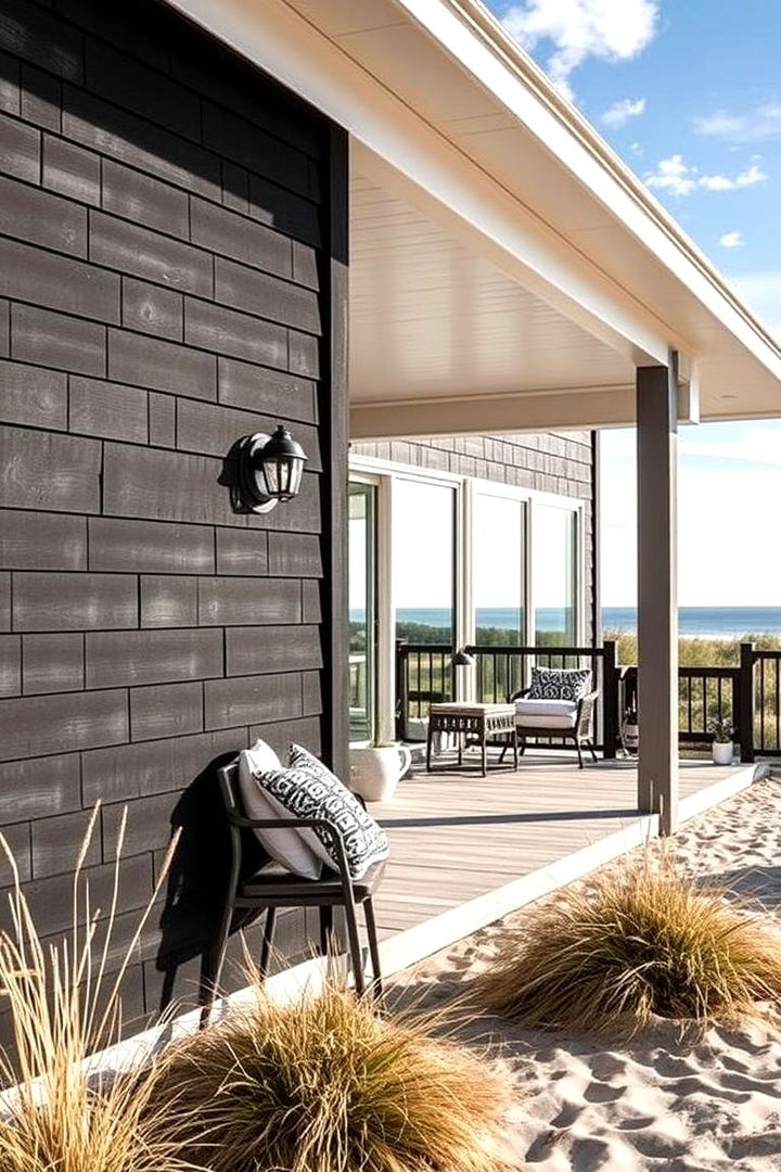 Coastal Home with Black Siding Twist - 22 black siding house ideas