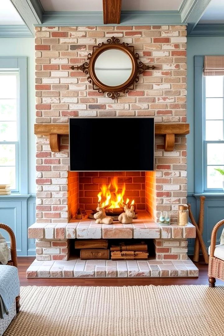 Coastal Inspiration - 22 Painted Brick Fireplace Ideas