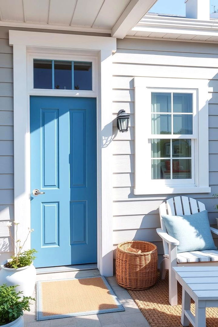 Coastal Inspiration - 22 Grey House With Blue Door Ideas