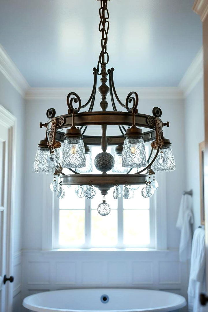 Coastal Inspired Bathroom Chandelier Glow - 22 Bathroom Chandelier Ideas