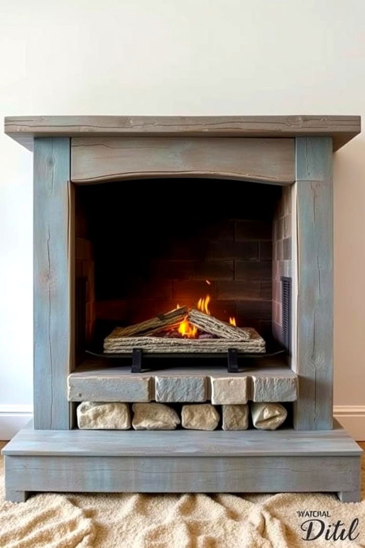 Coastal Inspired Faux Fireplace - 22 Faux Fireplace Ideas