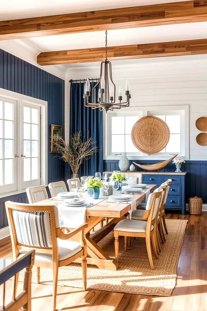 Coastal Inspired Navy Interiors - 22 Navy Blue Dining Room Ideas