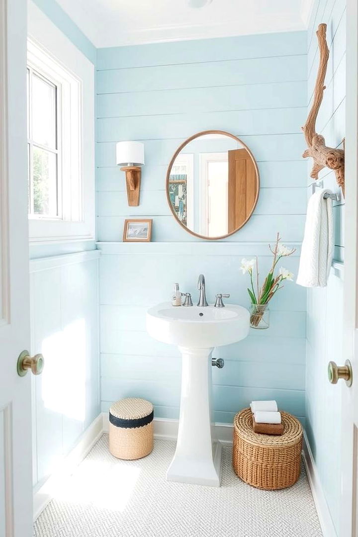 Coastal Inspired Powder Room - 22 Powder Room Ideas