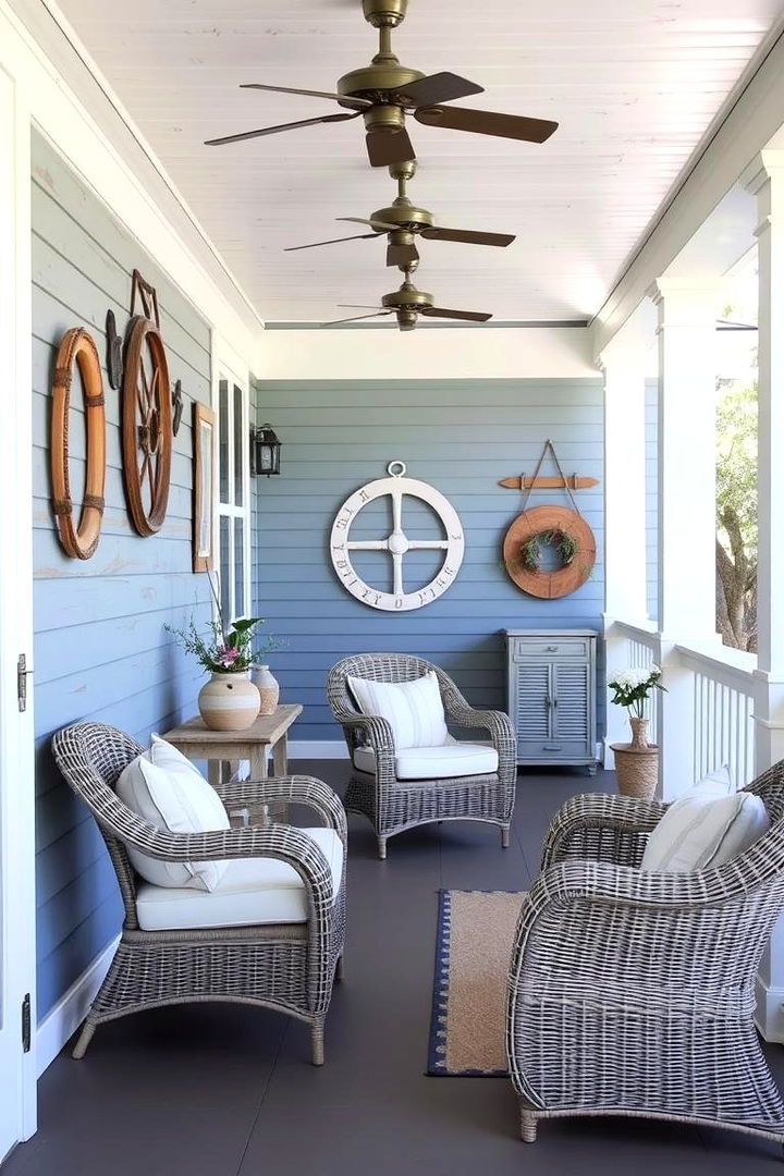 Coastal Inspired Retreat - 22 Raised Ranch Front Porch Ideas