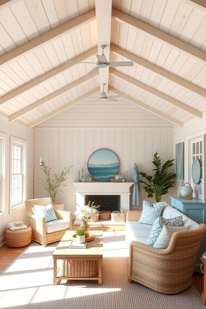 Coastal Inspired Shiplap Details - 22 Shiplap Ceiling Ideas