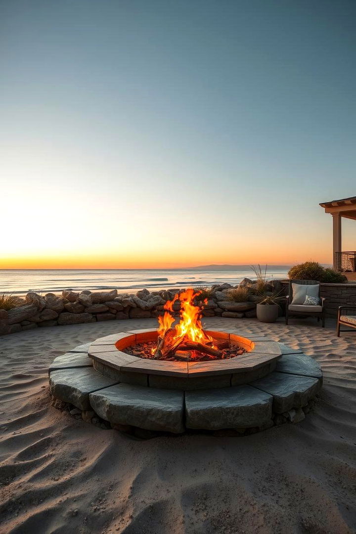 Coastal Inspired Sunken Fire Pit - 22 Sunken Fire Pit Ideas